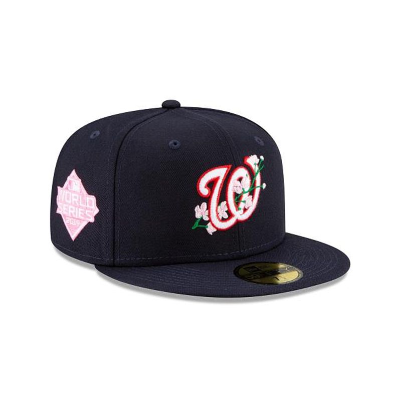 MLB Washington Nationals Side Patch Bloom 59Fifty Fitted (TVC2432) - Red New Era Caps